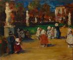 Parkscene ==Hubert van den Bossche a signé., Antiquités & Art, Art | Peinture | Classique, Enlèvement ou Envoi