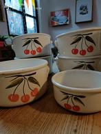Set vintage retro potten met kersenmotief, Ophalen of Verzenden, Gebruikt, Overige materialen, Overige typen