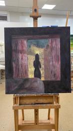 schilderij canvas 90x90 olieverf, Ophalen
