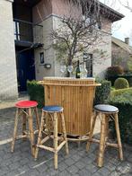 Tiki bar met 3 barkrukken, Huis en Inrichting, Barren, Ophalen, Zo goed als nieuw, Inclusief barstoelen