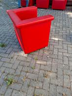 5 mooie elegante rode lederen fauteuls, Ophalen