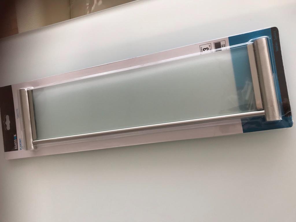Wandtablet in glas en inox HANDSON - Nieuw, Huis en Inrichting, Badkamer | Badkamermeubels, Nieuw, Overige typen, 50 tot 100 cm