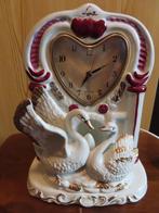 Horloge/lampe vintage couple de cygnes, Antiek en Kunst, Ophalen of Verzenden