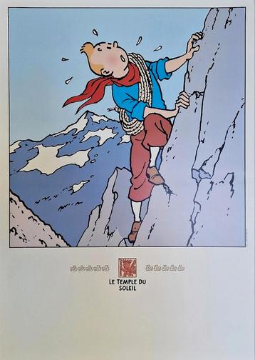 Hergé, affiche Kuifje en De Zonnetempel, 1996