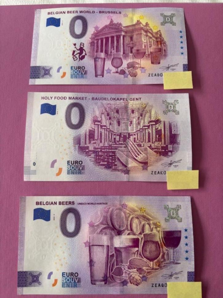 Trio Tickets €0 souvenirtafel België, Postzegels en Munten, Bankbiljetten | Europa | Niet-Eurobiljetten, Los biljet, België, Ophalen of Verzenden