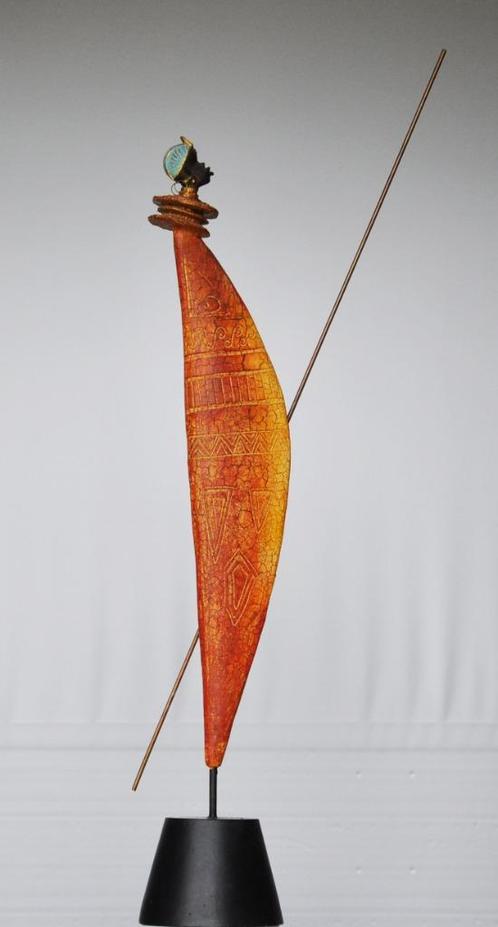 Decoratief beeldje : Afrikaans Vrouwenbeeldje, Antiek en Kunst, Curiosa en Brocante, Ophalen of Verzenden