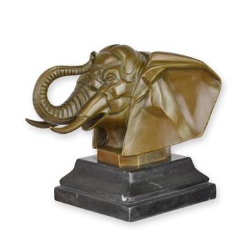 Bronzen beeld van een olifantenkop in Art Deco stijl  beschikbaar voor biedingen
