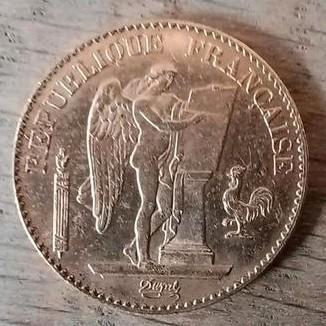 Gouden munt 20 Frank Frankrijk 1893. Perfecte staat. beschikbaar voor biedingen