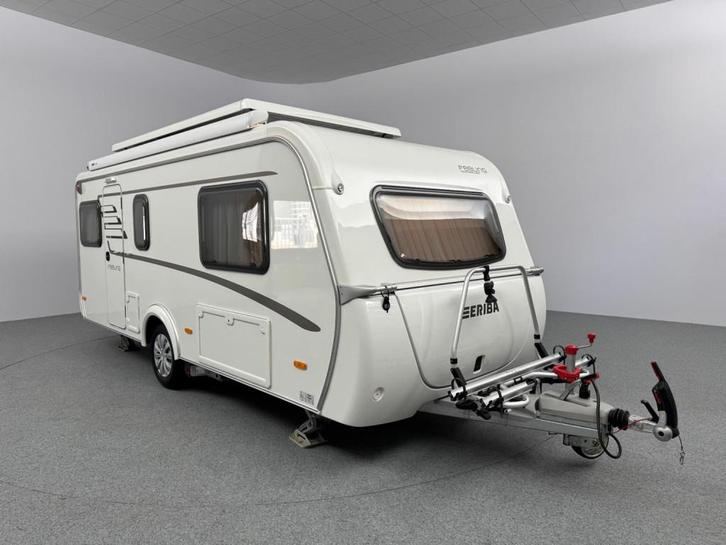 Eriba Feeling 470 Cassetteluifel Mover Fietsendrager, Caravans en Kamperen, Caravans, Overige, Eriba, 2 aparte bedden, 4 tot 5 meter