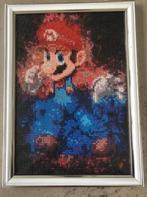 Peinture diamant finie Super Mario encadrée, Comme neuf, Décoration murale, Enlèvement ou Envoi