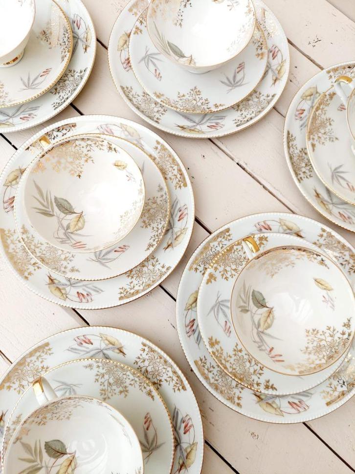 Vintage Bavaria ontbijtsets: kop-schotel-bord - set v. 6, Huis en Inrichting, Keuken | Servies, Zo goed als nieuw, Kop(pen) en/of Schotel(s)