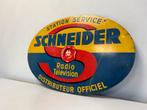 SCHNEIDER Radio oud reclamebord, Verzamelen, Ophalen of Verzenden, Gebruikt, Reclamebord