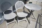1 table et 2 chaises de jardin, Tuin en Terras, Tuintafels, Ophalen, Gebruikt, Rond, Plastic