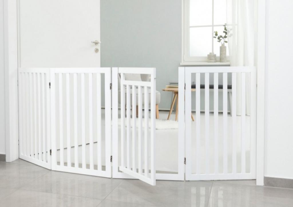 Hondenhek Met Deur MDF Wit 4Delig 60-160cm, Dieren en Toebehoren, Honden-accessoires, Nieuw, Ophalen