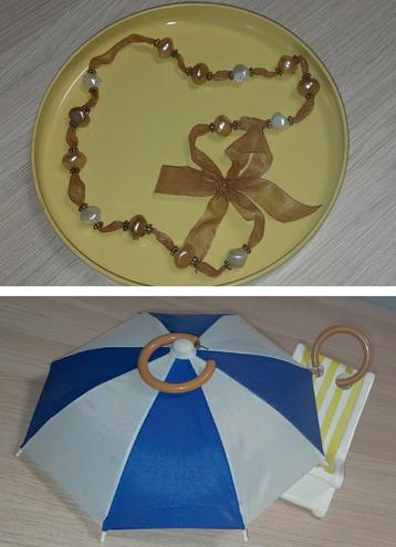 Ensemble créoles et collier ruban brun beschikbaar voor biedingen