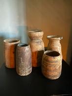 Kleine houten Nepalese kruiken, Huis en Inrichting, Ophalen of Verzenden