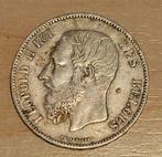 5 Frank 1868 Leopold II Zilver, Postzegels en Munten, Ophalen of Verzenden, Zilver, Zilver