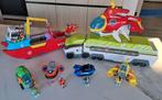 Paw Patrol boot, duikboot en trailer + 4 voertuigen met pups, Ophalen of Verzenden, Gebruikt