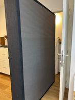 Bed frame (tweepersoonsbed) te koop in Elsene., Blauw, Stof, 140 cm, Zo goed als nieuw