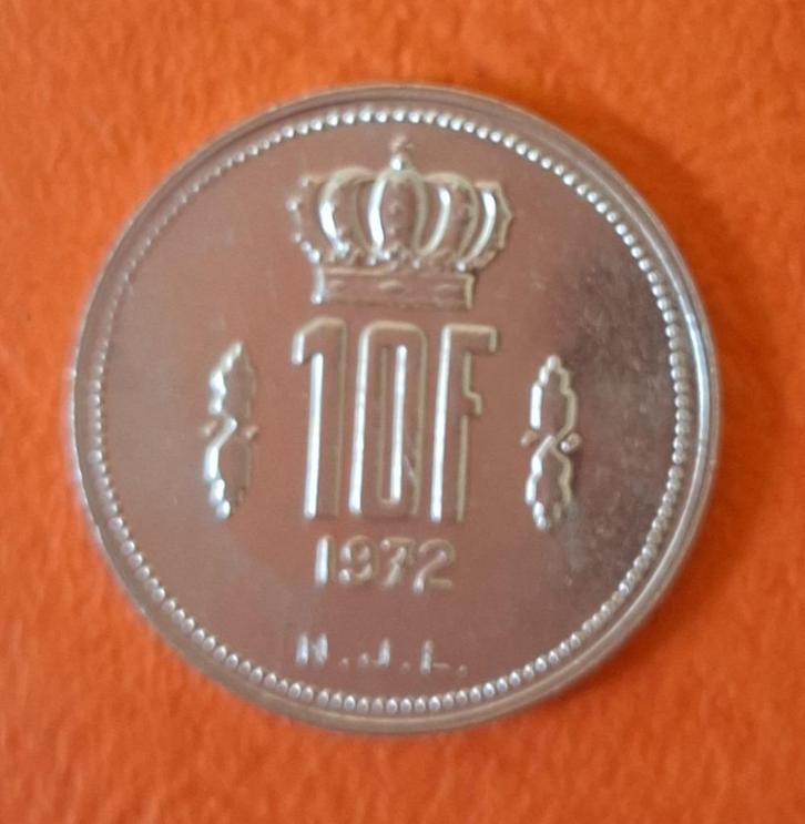 Luxemburgse munt - 10 frank - 1972, Postzegels en Munten, Munten | Europa | Niet-Euromunten, Losse munt, Overige landen, Verzenden