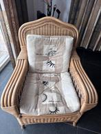 Bamboe zetel 1x 2 zit  en 1 x 1 zit  en bijzet tafeltje, Tuin en Terras, Ophalen, Gebruikt, Rotan, 3 zitplaatsen