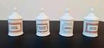Quatre pots à pharmacie vintage en opaline blanche, Enlèvement ou Envoi
