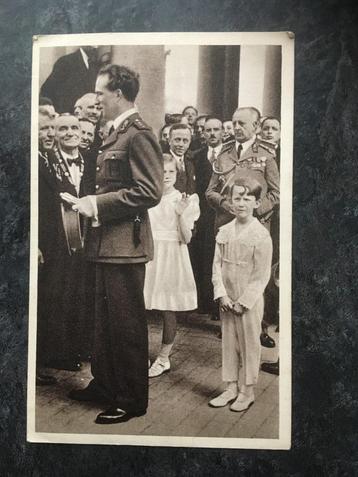 postkaart Koning Leopold ontvangt de werklieden te Laeken beschikbaar voor biedingen