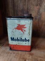 Mobiloil olieblik België 1950 " Mobilube ", Verzamelen, Ophalen of Verzenden