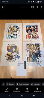 4 mooie litho's herman brood pop serie MET CERTIFICAAT, Ophalen