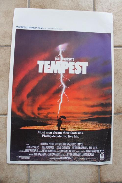 filmaffiche Tempest 1982 John Cassavetes filmposter, Verzamelen, Posters, Zo goed als nieuw, Film en Tv, A1 t/m A3, Rechthoekig Staand