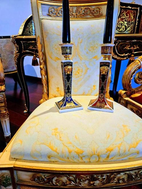 Versace 2 Kandelaars ( rood en blauw ), Antiek en Kunst, Kunst | Designobjecten, Ophalen of Verzenden