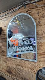 spiegel/klok met volkswagen gravering, Enlèvement, Utilisé, Analogique, Horloge murale