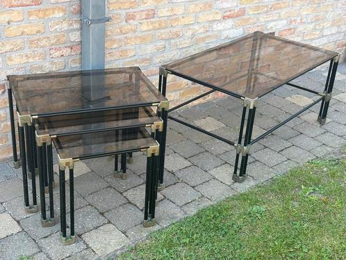 Vintage salon-en bijzettafels, Huis en Inrichting, Tafels | Bijzettafels, Gebruikt, Ophalen