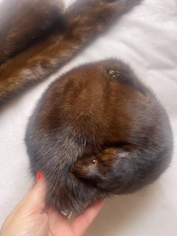 hoedje en sjerp in echte nerts beschikbaar voor biedingen