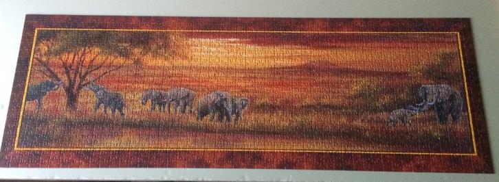 panoramapuzzel olifanten 1000 stukjes, Hobby & Loisirs créatifs, Sport cérébral & Puzzles, Comme neuf, Puzzle, 500 à 1500 pièces