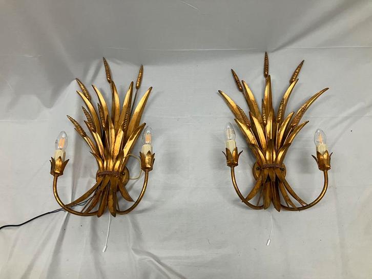 Vintage Hans Kögl Wheat Sheaf korenaar wandlampen MCM, Huis en Inrichting, Lampen | Losse lampen, Gebruikt, Ophalen of Verzenden