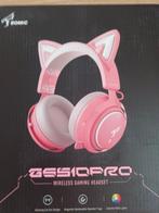 Negen draadloze gaming-koptelefoons roze kattenoor, Ophalen of Verzenden, Nieuw, Draadloos