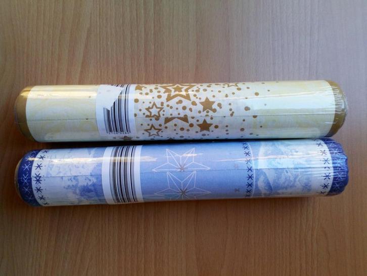 Lot2 nieuwe kersttafellopers geel blauw Living art star, Huis en Inrichting, Tafelkleden, Nieuw, Rechthoek, Binnen, Buiten, Ophalen of Verzenden