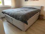 Boxspring bed 180 lichtgrijs, Ophalen, Zo goed als nieuw