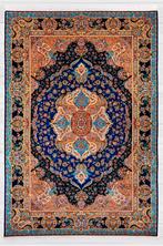 TAPIS EN SOIE PERSIAN[TABRIZ DESIGN] FAIT MAIN 200×300, Maison & Meubles, Ameublement | Tapis & Moquettes, Rectangulaire, Bleu