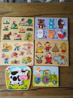 6 houten inlegpuzzels, Kinderen en Baby's, Gebruikt, Ophalen of Verzenden, Van hout, Minder dan 10 stukjes