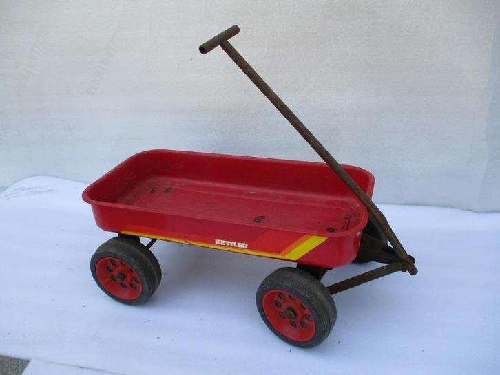 retro , vintage ijzeren trekwagentje van kettler, Verzamelen, Retro, Overige typen, Ophalen of Verzenden
