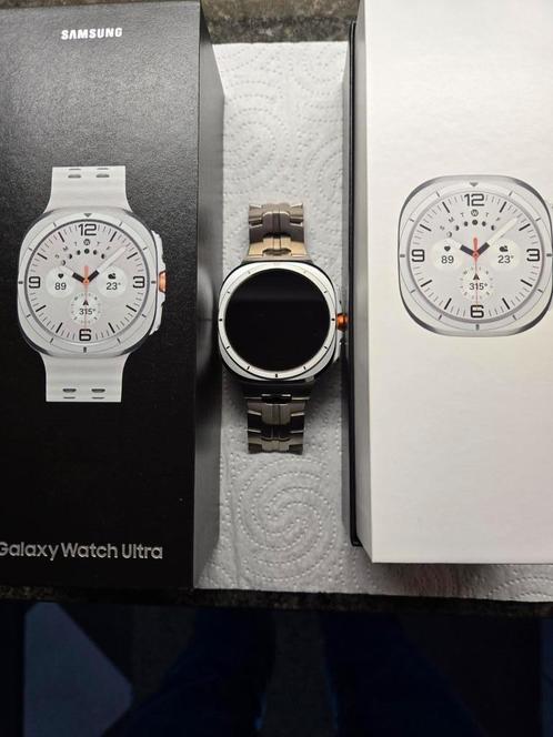 SAMSUNG GALAXY WATCH ULTRA 47mm LTE Wit + extra bandjes, Telecommunicatie, Wearable-accessoires, Zo goed als nieuw, Bandje, Ophalen of Verzenden