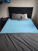 Boxspring + nachtkastje zwart 140 cm breed, Ophalen, Gebruikt, Zwart, 140 cm