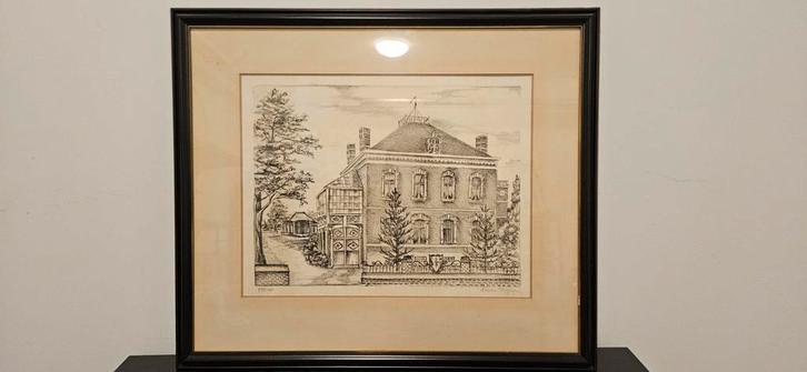 Gesigneerde en genummerde kunstprint van Eric Szyza (73/100), Verzamelen, Foto's en Prenten, Gebruikt, Gebouw, Ophalen