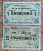 1 + 5 Franc (s) Blandain 1914 - Argent d'urgence, Enlèvement ou Envoi, Autres, Objet d'art