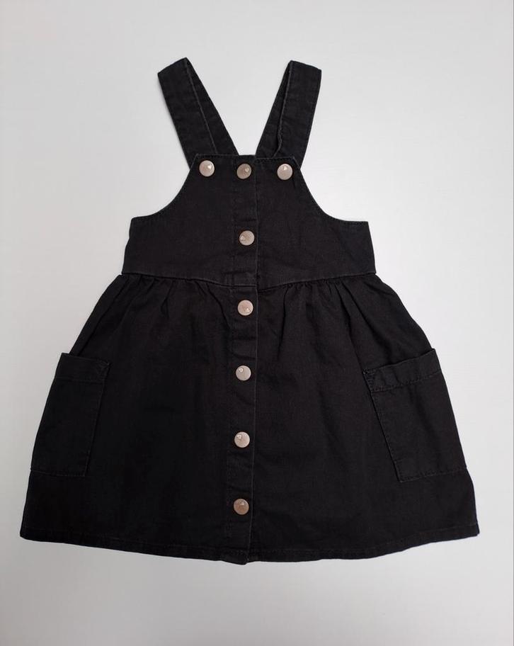 Mt 80-86 Zwarte denim roksalopette, Kinderen en Baby's, Babykleding | Maat 80, Zo goed als nieuw, Meisje, Jurkje of Rokje, Ophalen of Verzenden
