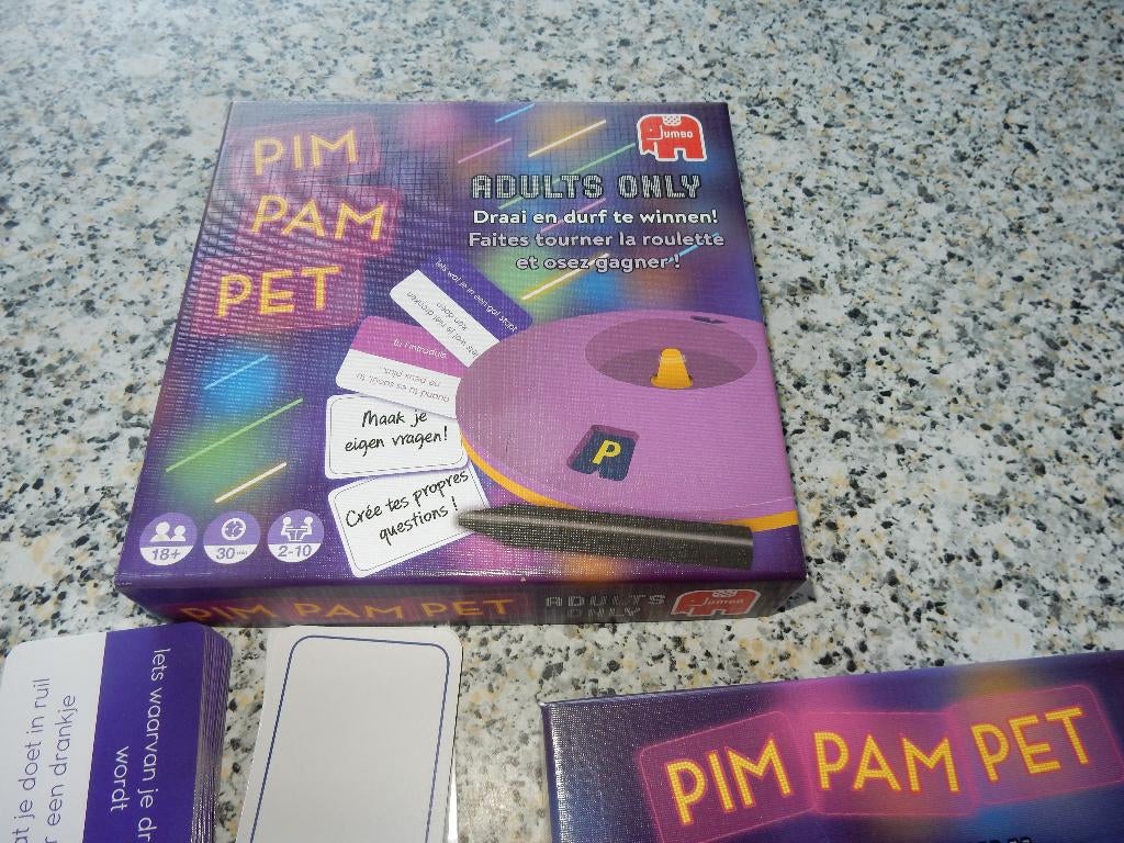 nr.59 - Pim pam pet - gezelschapsspel, Hobby en Vrije tijd, Gezelschapsspellen | Overige, Zo goed als nieuw, Ophalen of Verzenden