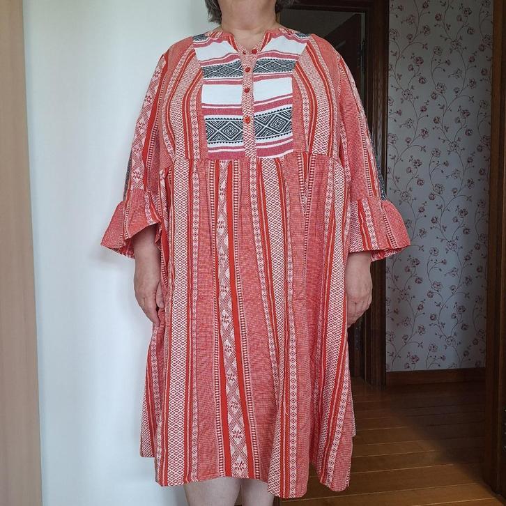 Ulla Popken jurk maat EU 50/52, Fr 52/54, Kleding | Dames, Grote Maten, Nieuw, Jurk, Rood, Verzenden