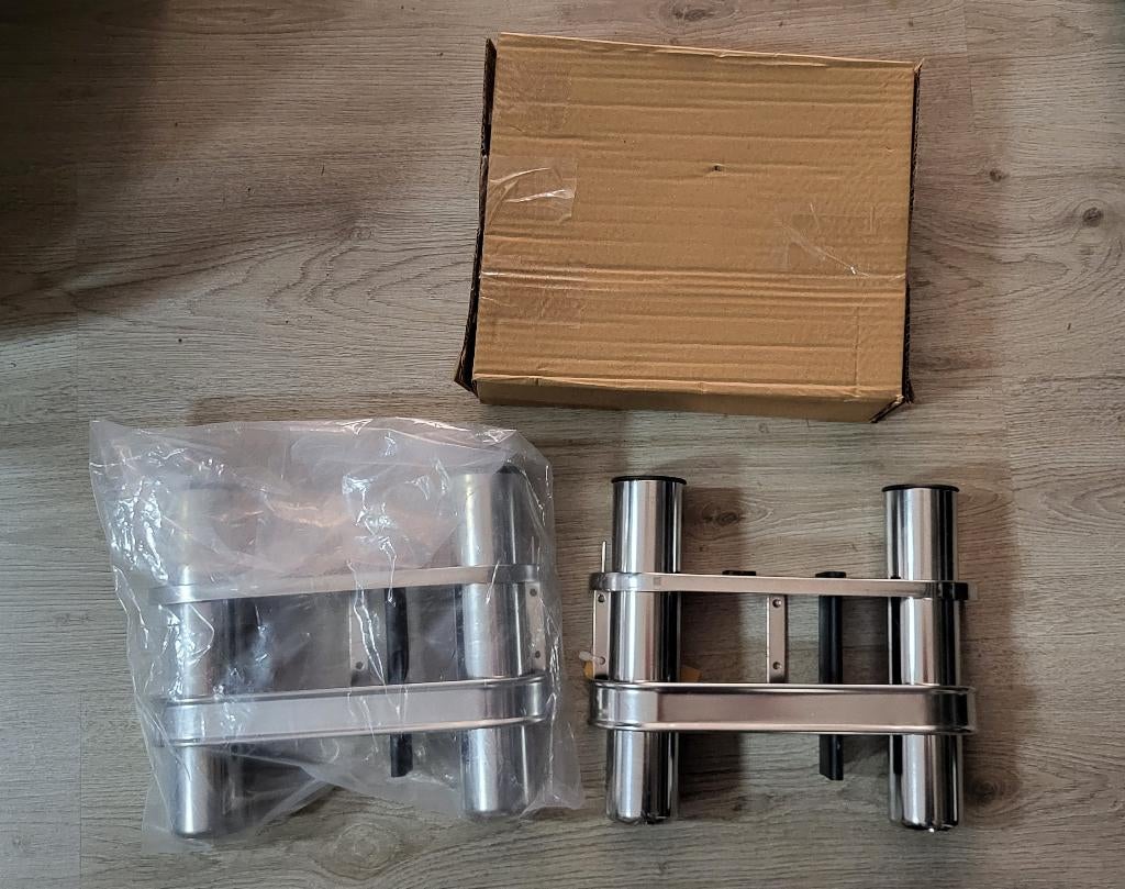 Hengelhouder voor 2 hengels – RVS – 3 stuks, Watersport en Boten, Hengelsport | Algemeen, Nieuw, Overige typen, Ophalen of Verzenden